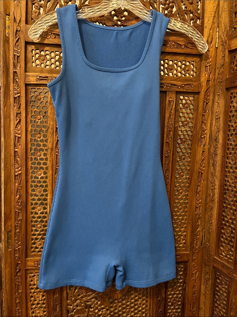 wild fable Blue Ribbed Tank Romper